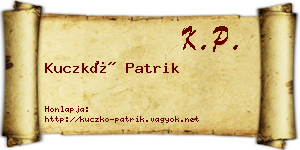 Kuczkó Patrik névjegykártya